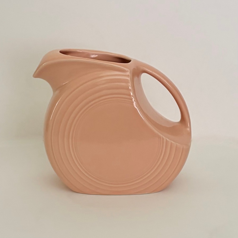 Vintage FIESTA Apricot Disc Water Pitcher Homer Laughlin Ceramic Large Made USA